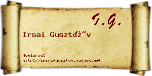 Irsai Gusztáv névjegykártya