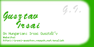 gusztav irsai business card